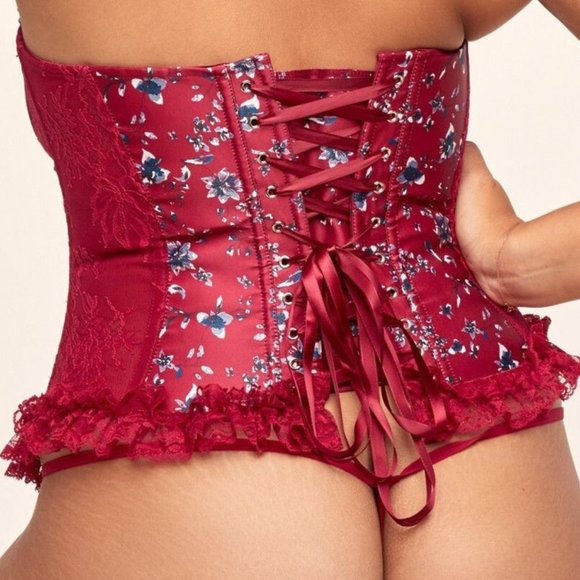 Lace Corset Lingerie Dress Up Kink Costume - Picture 15 of 17